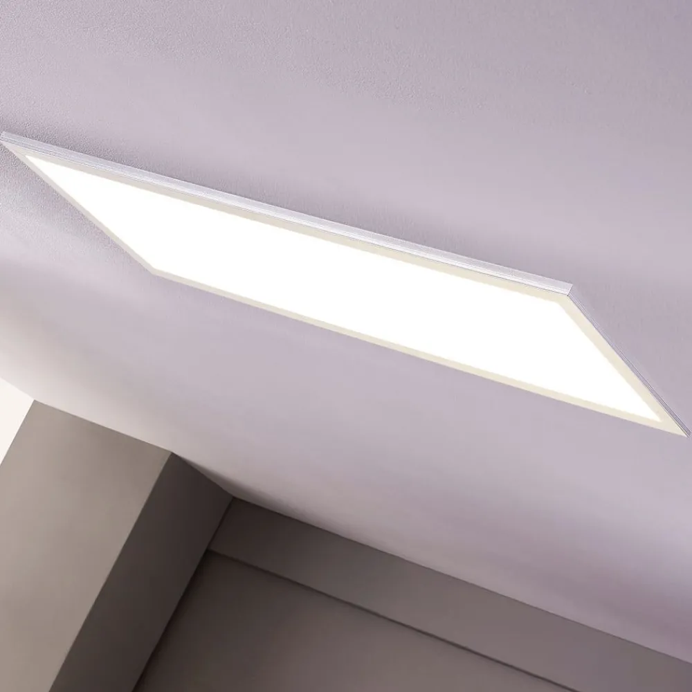 Arbejdsrum/Kontor|Gang ^ Lindby LED-panel Livel, 4000K, 80 cm x 30 cm, sølv, metal
