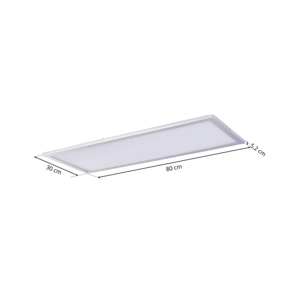 Arbejdsrum/Kontor|Gang ^ Lindby LED-panel Livel, 4000K, 80 cm x 30 cm, sølv, metal