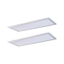 Arbejdsrum/Kontor|Gang ^ Lindby LED-panel Livel, sæt med 2, 4.000 K, 80 x 30 cm, sølv