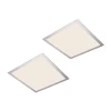 Arbejdsrum/Kontor|Loftlamper ^ Lindby LED-panel Livel, sæt med 2, 4.000 K, 40 x 40 cm, sølv
