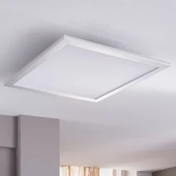Arbejdsrum/Kontor|Loftlamper ^ Lindby LED-panel Livel, sæt med 2, 4.000 K, 40 x 40 cm, sølv