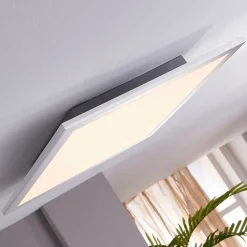 Arbejdsrum/Kontor|Loftlamper ^ Lindby LED-panel Livel, sæt med 2, 4.000 K, 40 x 40 cm, sølv