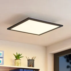 Arbejdsrum/Kontor|Gang ^ Lindby LED-panel Nelios, 120 x 60 cm, CCT, sort, metal