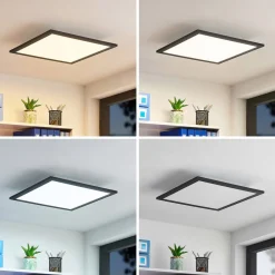 Arbejdsrum/Kontor|Gang ^ Lindby LED-panel Nelios, 120 x 60 cm, CCT, sort, metal