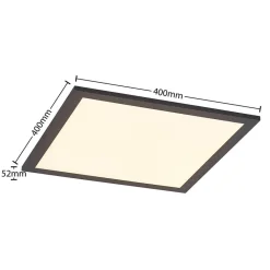 Arbejdsrum/Kontor|Gang ^ Lindby LED-panel Nelios, 120 x 60 cm, CCT, sort, metal