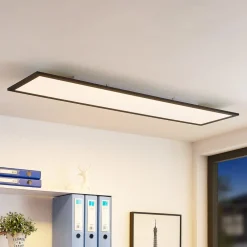 Lindby Arbejdsrum/Kontor|Gang > LED-panel Nelios, 120 x 30 cm, CCT, sort, metal