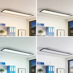 Lindby Arbejdsrum/Kontor|Gang > LED-panel Nelios, 120 x 30 cm, CCT, sort, metal