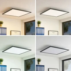 Lindby Arbejdsrum/Kontor|Loftlamper > LED-panel Nelios, 62 x 62 cm, CCT, sort, metal