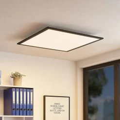 Lindby Loftlamper|Loftlamper > LED-panel Nelios, 62 x 62 cm, 4.000K, sort, metal