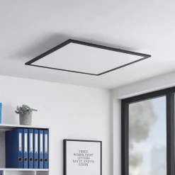 Lindby Loftlamper|Loftlamper > LED-panel Nelios, 62 x 62 cm, 4.000K, sort, metal