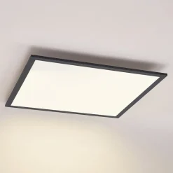 Lindby Loftlamper|Loftlamper > LED-panel Nelios, 62 x 62 cm, 4.000K, sort, metal