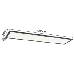 Gang|Loftlamper ^ Lindby LED-panel Nelios, 120 x 30 cm, 4000K, sort, metal