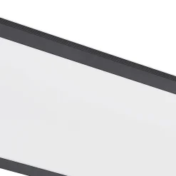 Gang|Loftlamper ^ Lindby LED-panel Nelios, 120 x 30 cm, 4000K, sort, metal