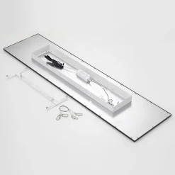 Gang|Loftlamper ^ Lindby LED-panel Nelios, 120 x 30 cm, 4000K, sort, metal