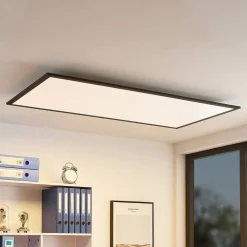Lindby Arbejdsrum/Kontor|Gang > LED-panel Nelios, 120 x 60 cm, 4000K, sort, metal