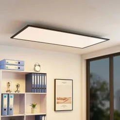Lindby Arbejdsrum/Kontor|Gang > LED-panel Nelios, 120 x 60 cm, 4000K, sort, metal