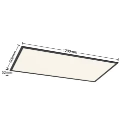 Lindby Arbejdsrum/Kontor|Gang > LED-panel Nelios, 120 x 60 cm, 4000K, sort, metal