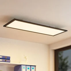 Lindby Arbejdsrum/Kontor|Gang > LED-panel Nelios, 80 x 30 cm, 4.000K, sort, metal