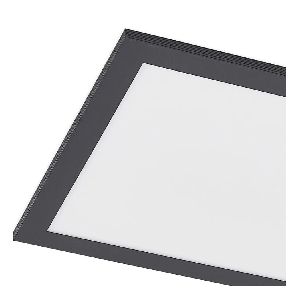 Lindby Arbejdsrum/Kontor|Gang > LED-panel Nelios, 80 x 30 cm, 4.000K, sort, metal