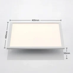 Arbejdsrum/Kontor|Loftlamper ^ Lindby LED-panel Quais, 40 x 40 cm, hvid, aluminium, 4.000K