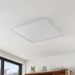 Lindby Arbejdsrum/Kontor > LED-panel Quais, 60 x 60 cm, hvid, aluminium, 4.000K