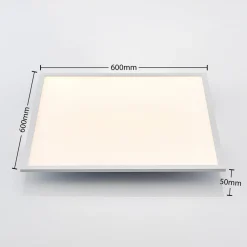 Lindby Arbejdsrum/Kontor > LED-panel Quais, 60 x 60 cm, hvid, aluminium, 4.000K