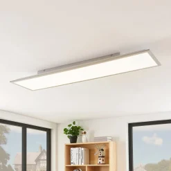 Lindby Arbejdsrum/Kontor|Gang > LED-panel Stenley, 4.000 K, 120 cm x 30 cm, sølv/hvid