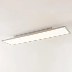 Lindby Arbejdsrum/Kontor|Gang > LED-panel Stenley, 4.000 K, 120 cm x 30 cm, sølv/hvid