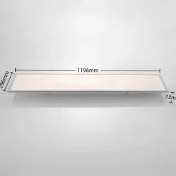 Lindby Arbejdsrum/Kontor|Gang > LED-panel Stenley, 4.000 K, 120 cm x 30 cm, sølv/hvid