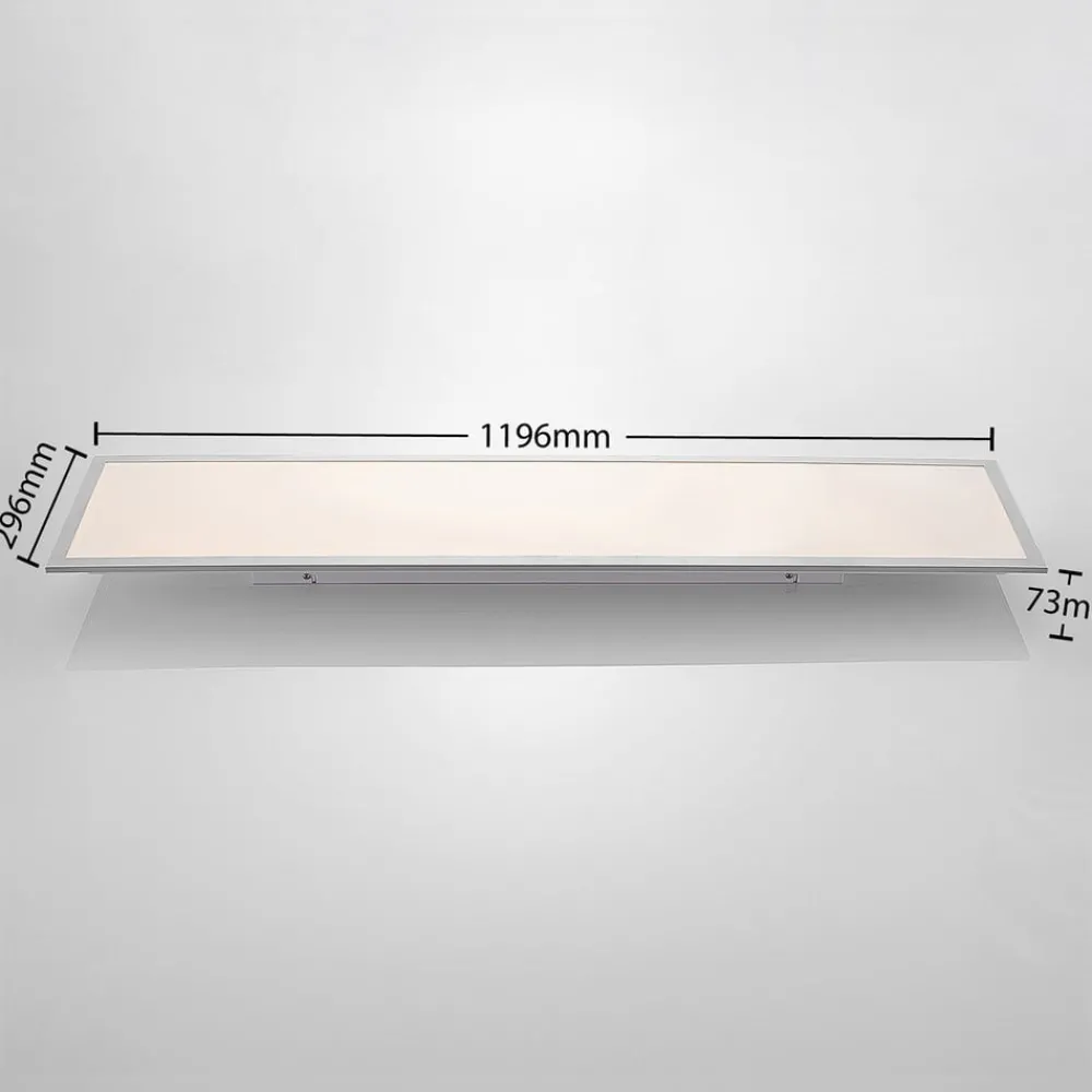 Lindby Arbejdsrum/Kontor|Gang > LED-panel Stenley, 4.000 K, 120 cm x 30 cm, sølv/hvid