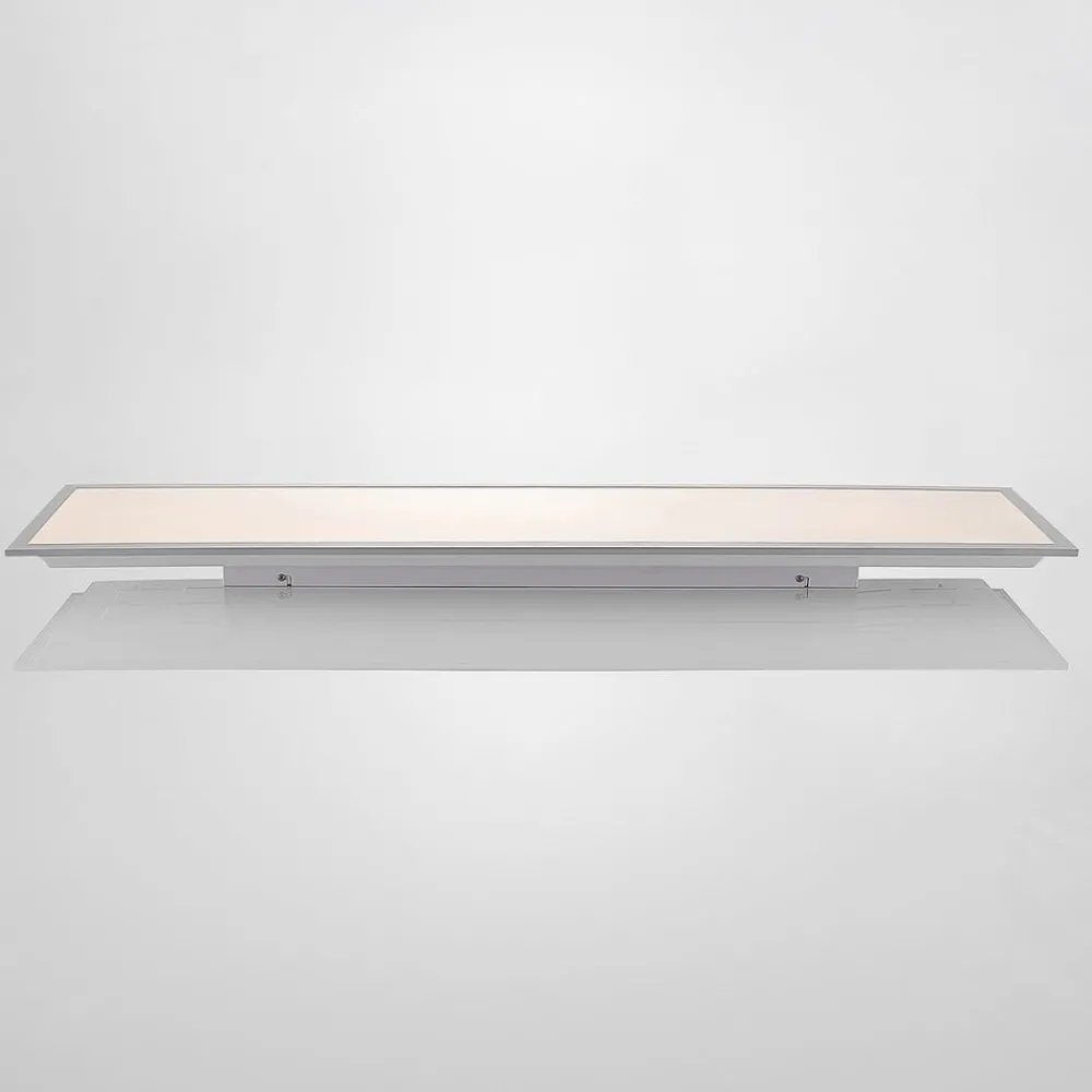 Lindby Arbejdsrum/Kontor|Gang > LED-panel Stenley, 4.000 K, 120 cm x 30 cm, sølv/hvid