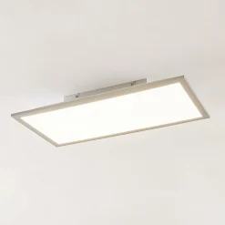 Lindby Arbejdsrum/Kontor|Gang > LED-panel Stenley, 4.000 K, 60 cm x 30 cm, sølv/hvid