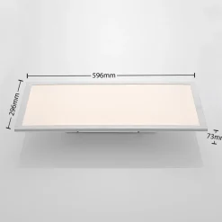 Lindby Arbejdsrum/Kontor|Gang > LED-panel Stenley, 4.000 K, 60 cm x 30 cm, sølv/hvid