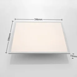 Arbejdsrum/Kontor|Gang ^ Lindby LED-panel Stenley, 4.000 K, 60 cm x 60 cm, sølv/hvid