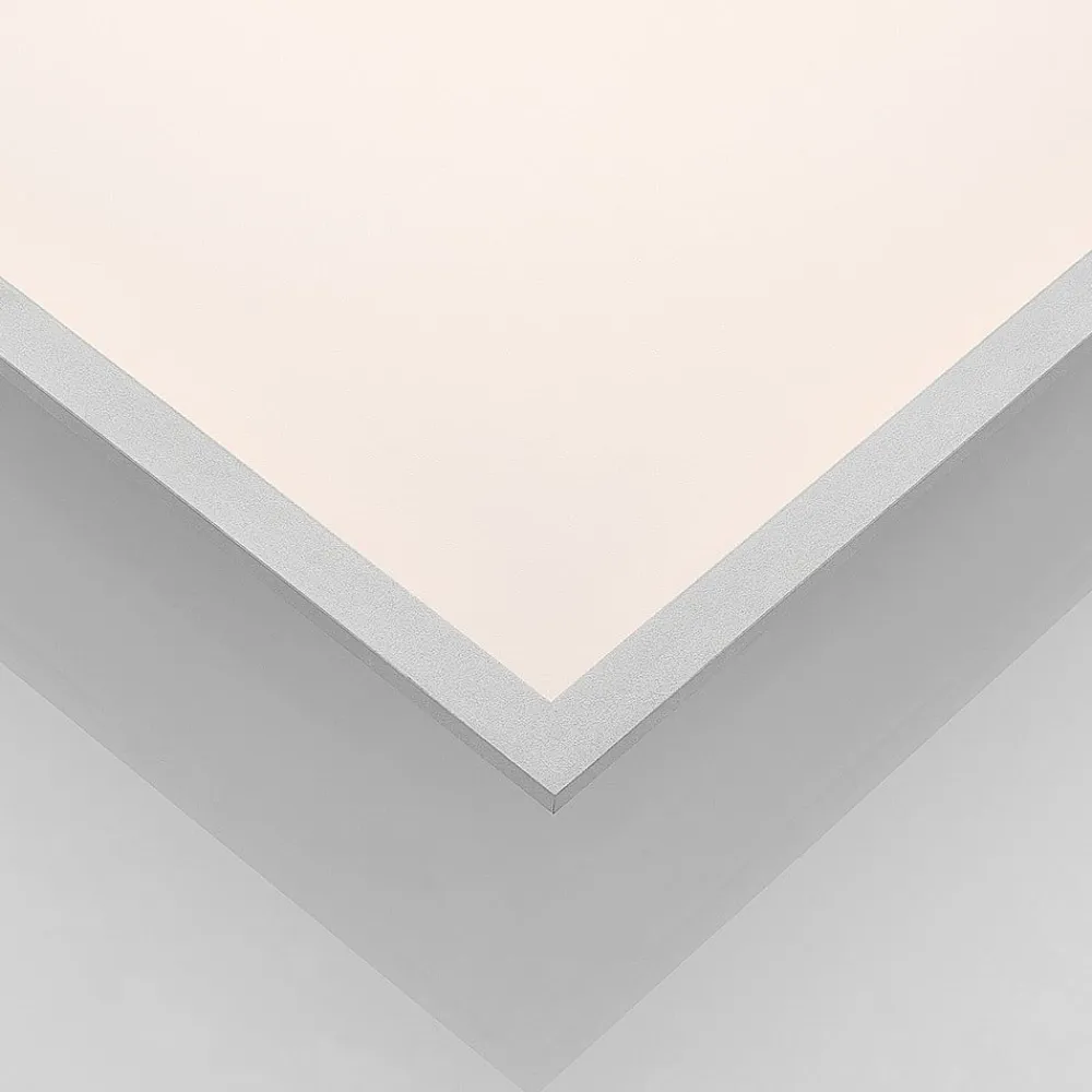 Arbejdsrum/Kontor|Gang ^ Lindby LED-panel Stenley, 4.000 K, 60 cm x 60 cm, sølv/hvid