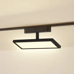 Lindby Skinnesystem > LED-panel 48V Lumaro, sort, aluminium, længde 20 cm, dæmpbar