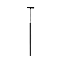 Lindby Skinnesystem > LED-pendellampe Lumaro, sort, Ø3cm,aluminium,48V,dæmpbar