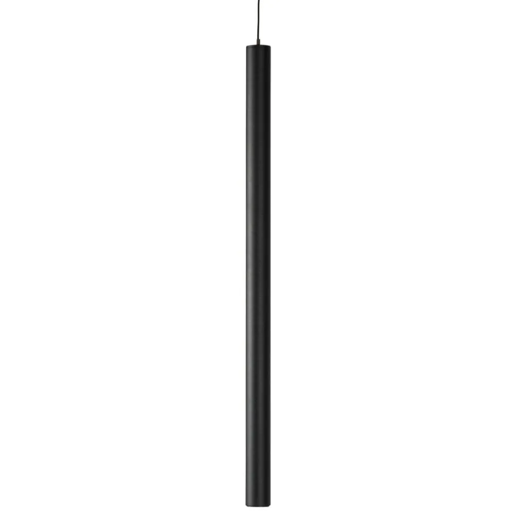 Lindby Skinnesystem > LED-pendellampe Lumaro, sort, Ø3cm,aluminium,48V,dæmpbar