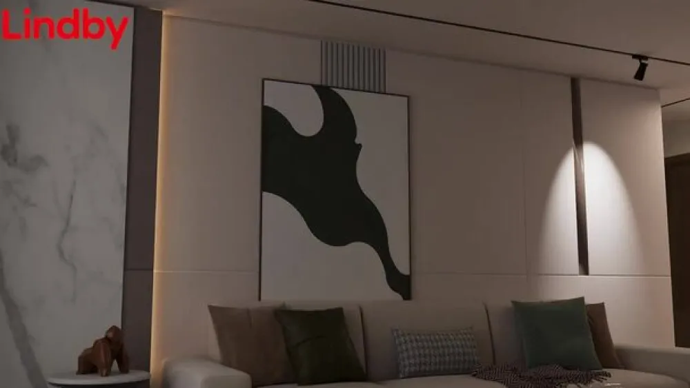 Skinnesystem ^ Lindby LED-pendellampe Lumaro,sort,Ø8,2cm,aluminium,48V,dæmpbar