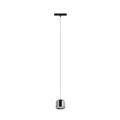 Skinnesystem ^ Lindby LED-pendellampe Lumaro,sort,Ø8,2cm,aluminium,48V,dæmpbar