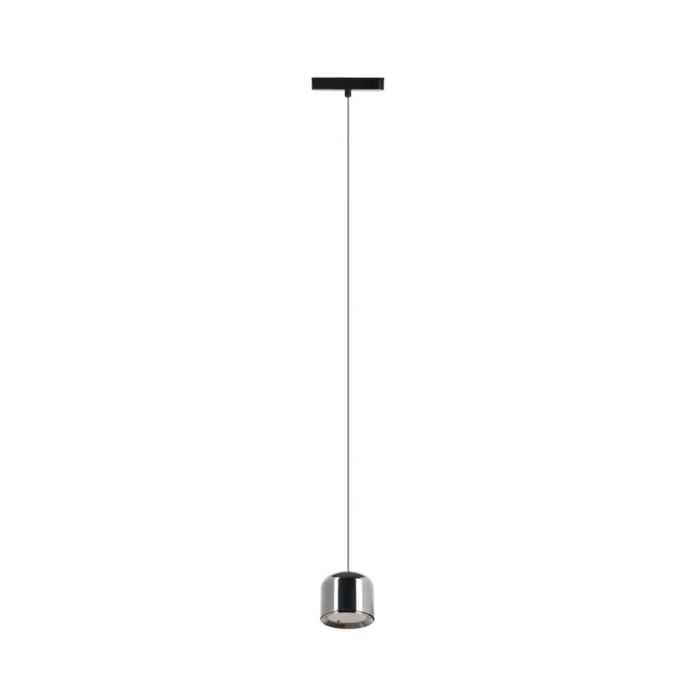 Skinnesystem ^ Lindby LED-pendellampe Lumaro,sort,Ø8,2cm,aluminium,48V,dæmpbar