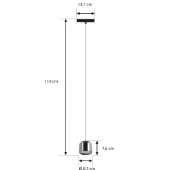 Skinnesystem ^ Lindby LED-pendellampe Lumaro,sort,Ø8,2cm,aluminium,48V,dæmpbar