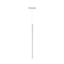 Lindby Skinnesystem > LED-pendellampe Lumaro, hvid, Ø 3cm,aluminium,48V,dæmpbar