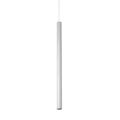 Lindby Skinnesystem > LED-pendellampe Lumaro, hvid, Ø 3cm,aluminium,48V,dæmpbar