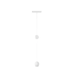 Lindby Skinnesystem > LED-pendellampe Lumaro, hvid, Ø 6,2 cm, 48V, dæmpbar
