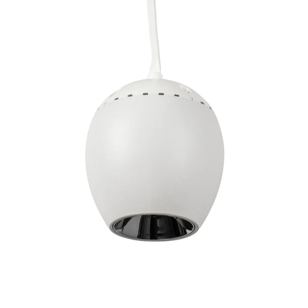Lindby Skinnesystem > LED-pendellampe Lumaro, hvid, Ø 6,2 cm, 48V, dæmpbar