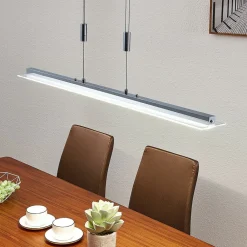 Arbejdsrum/Kontor|Pendellamper ^ Lindby LED-pendellampe Sladja, krom, glas, touchdæmper