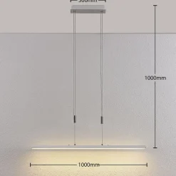 Arbejdsrum/Kontor|Pendellamper ^ Lindby LED-pendellampe Sladja, krom, glas, touchdæmper