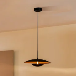 Lindby Pendellamper|Pendellamper > LED-pendel Tiama, metal, sort/guld, Ø 40 cm