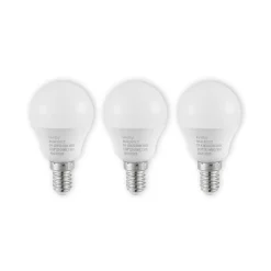 Lindby Led Pærer > LED-pære E14 G45 4,5W 3.000K opal sæt med 3 stk